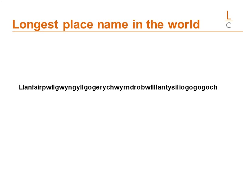 Longest place name in the world        